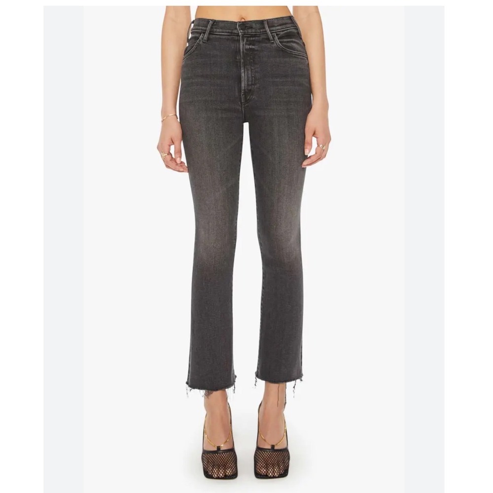 MOTHER The Hustler Ankle Fray Jeans Lighting Up Lanterns Grey Size 26